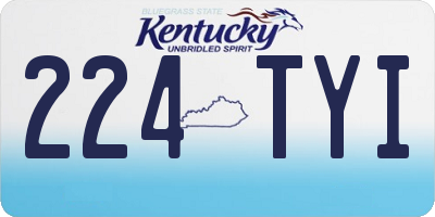 KY license plate 224TYI