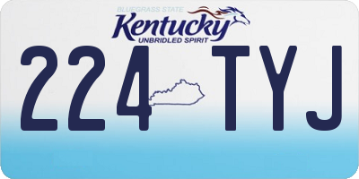 KY license plate 224TYJ