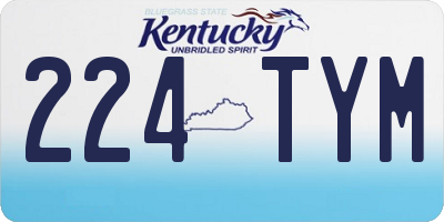 KY license plate 224TYM