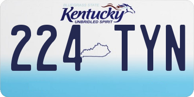 KY license plate 224TYN