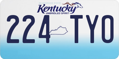 KY license plate 224TYO
