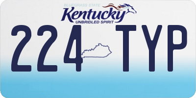 KY license plate 224TYP