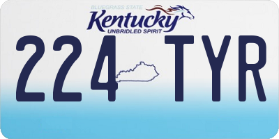 KY license plate 224TYR