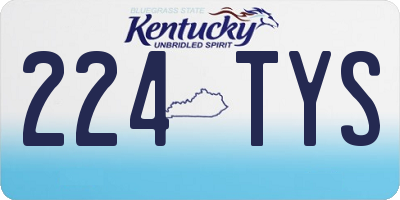 KY license plate 224TYS