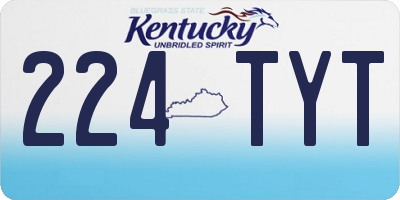 KY license plate 224TYT