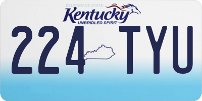 KY license plate 224TYU