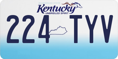 KY license plate 224TYV