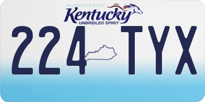KY license plate 224TYX