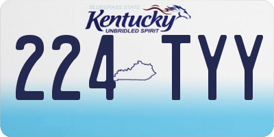 KY license plate 224TYY