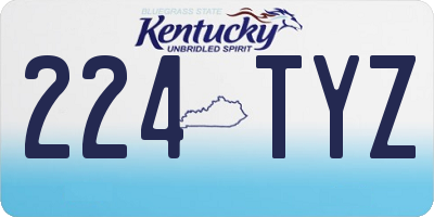 KY license plate 224TYZ