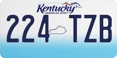 KY license plate 224TZB