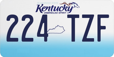 KY license plate 224TZF