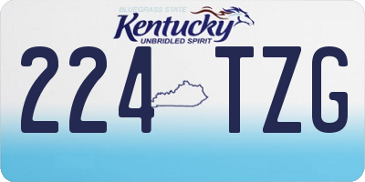 KY license plate 224TZG