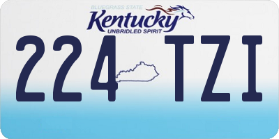 KY license plate 224TZI