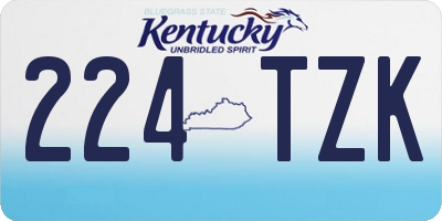 KY license plate 224TZK