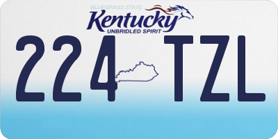 KY license plate 224TZL
