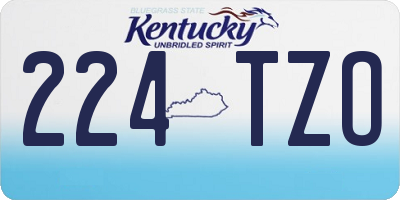 KY license plate 224TZO