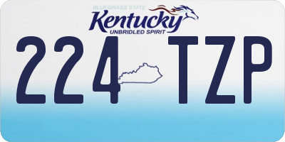 KY license plate 224TZP