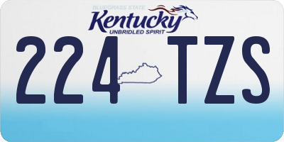 KY license plate 224TZS