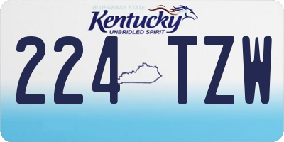 KY license plate 224TZW