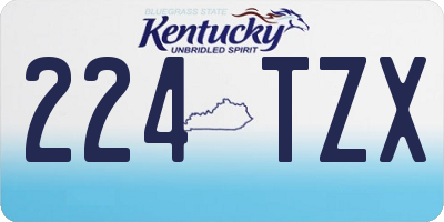 KY license plate 224TZX