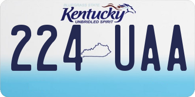 KY license plate 224UAA