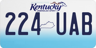 KY license plate 224UAB