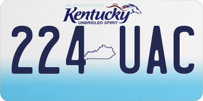KY license plate 224UAC