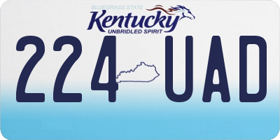KY license plate 224UAD