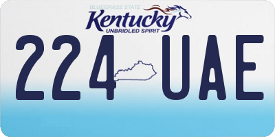 KY license plate 224UAE