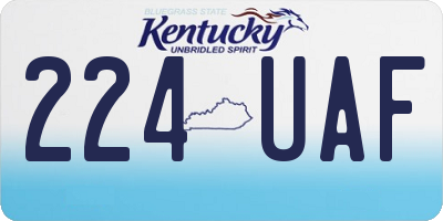 KY license plate 224UAF