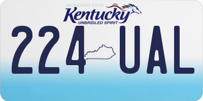 KY license plate 224UAL