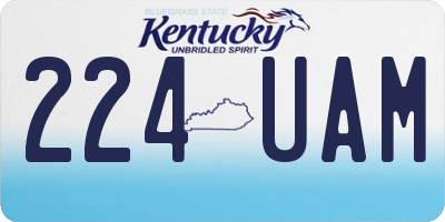 KY license plate 224UAM