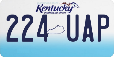 KY license plate 224UAP