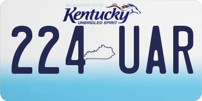 KY license plate 224UAR