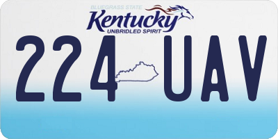 KY license plate 224UAV