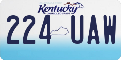 KY license plate 224UAW