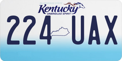 KY license plate 224UAX