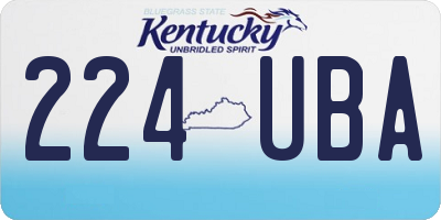 KY license plate 224UBA