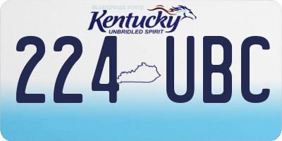 KY license plate 224UBC