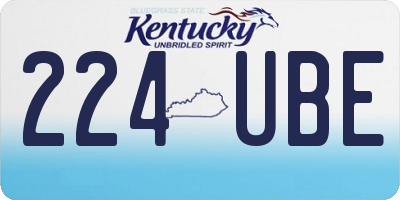 KY license plate 224UBE