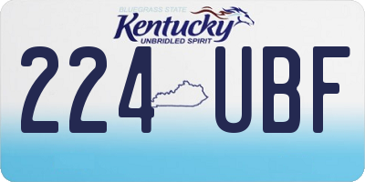 KY license plate 224UBF
