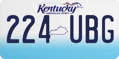 KY license plate 224UBG