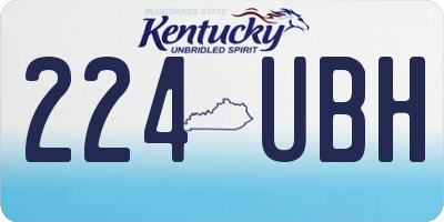 KY license plate 224UBH
