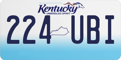 KY license plate 224UBI
