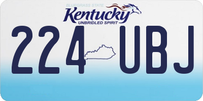 KY license plate 224UBJ