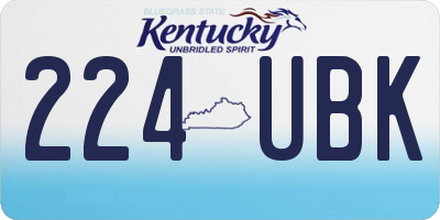 KY license plate 224UBK