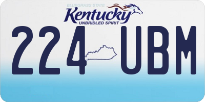 KY license plate 224UBM