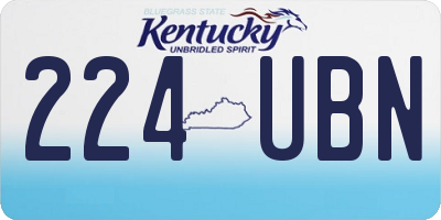 KY license plate 224UBN