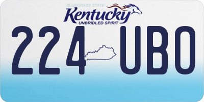 KY license plate 224UBO